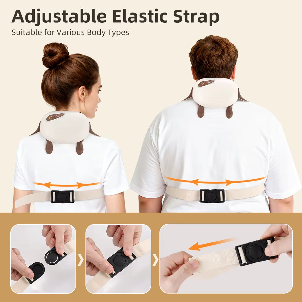 Electric Neck and Shoulder Massager Bionic Heated Cervical Neck Massager Simulated Hand Kneading Cervical Back Massage Pillow