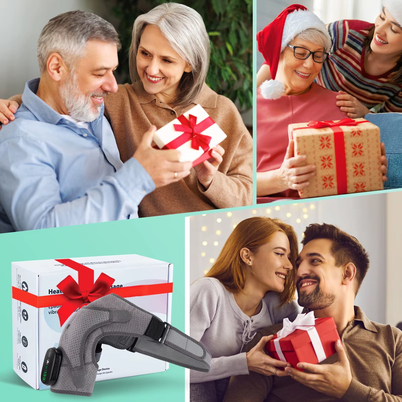 Electric Shoulder Massager 3 Levels Heating Vibration Massage Belt Shoulder Brace Wrap Pad Rechargeable