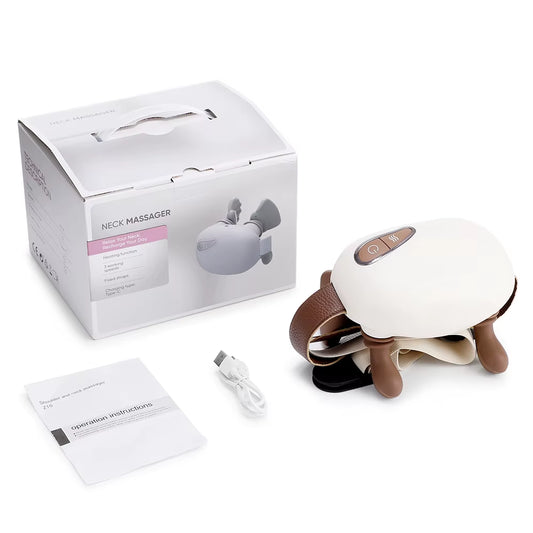 Electric Neck and Shoulder Massager Bionic Heated Cervical Neck Massager Simulated Hand Kneading Cervical Back Massage Pillow