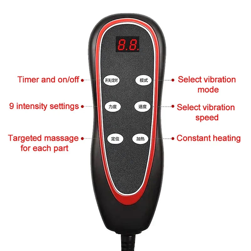 2025 Winter Car Electric Heated Massage Cushion Adjustable and Detachable Full Body Massage Leather Seat for Home, Car, Office