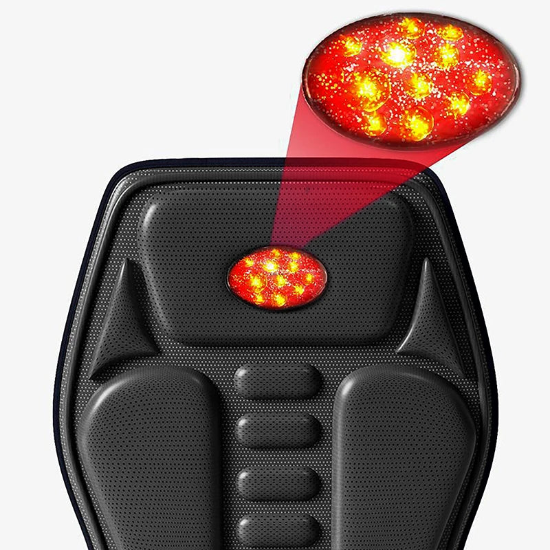2025 Winter Car Electric Heated Massage Cushion Adjustable and Detachable Full Body Massage Leather Seat for Home, Car, Office