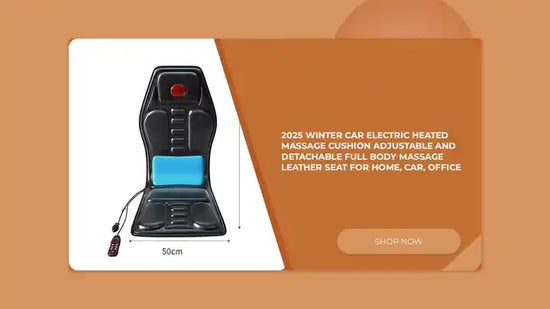 2025 Winter Car Electric Heated Massage Cushion Adjustable and Detachable Full Body Massage Leather Seat for Home, Car, Office by@Outfy