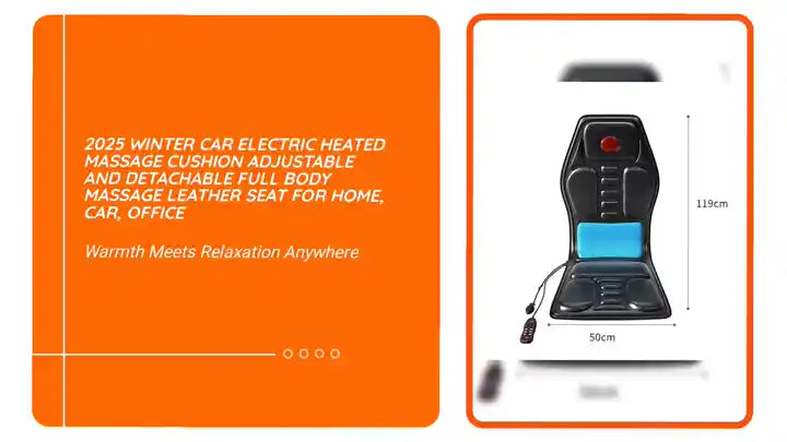 2025 Winter Car Electric Heated Massage Cushion Adjustable and Detachable Full Body Massage Leather Seat for Home, Car, Office by@Outfy